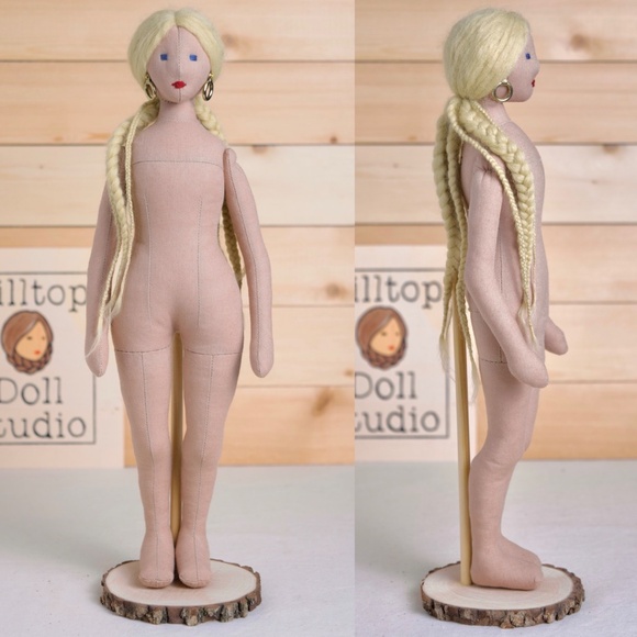 Fabric Doll "Brea" Handcrafted Textile Cloth Heirloom Primitive Doll - Picture 6 of 11